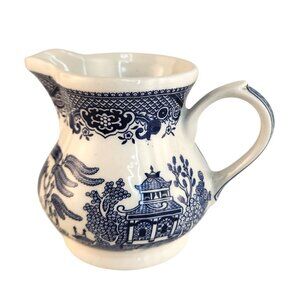 ChurchIll Blue Willow Creamer 4” England Blue and White Original